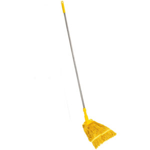 Curvaso 20L Kentucky Mop Bucket Set with Wringer System, Pole and 2 Mop Heads, Yellow - Image 3