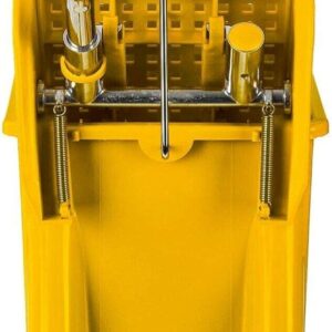 Curvaso 20L Kentucky Mop Bucket Set with Wringer System, Pole and 2 Mop Heads, Yellow - Image 8