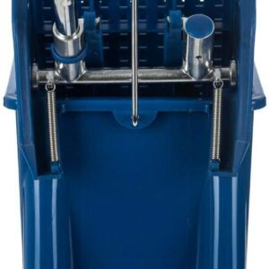 Curvaso 20L Kentucky Mop Bucket Set with Wringer System, Pole and 2 Mop Heads, Blue - Image 5
