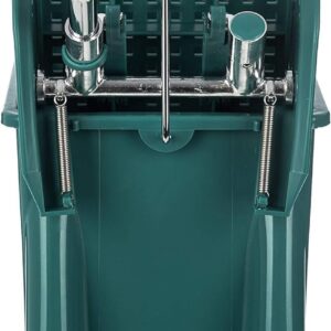 Curvaso 20L Kentucky Mop Bucket Set with Wringer System, Pole and 2 Mop Heads, Green - Image 4